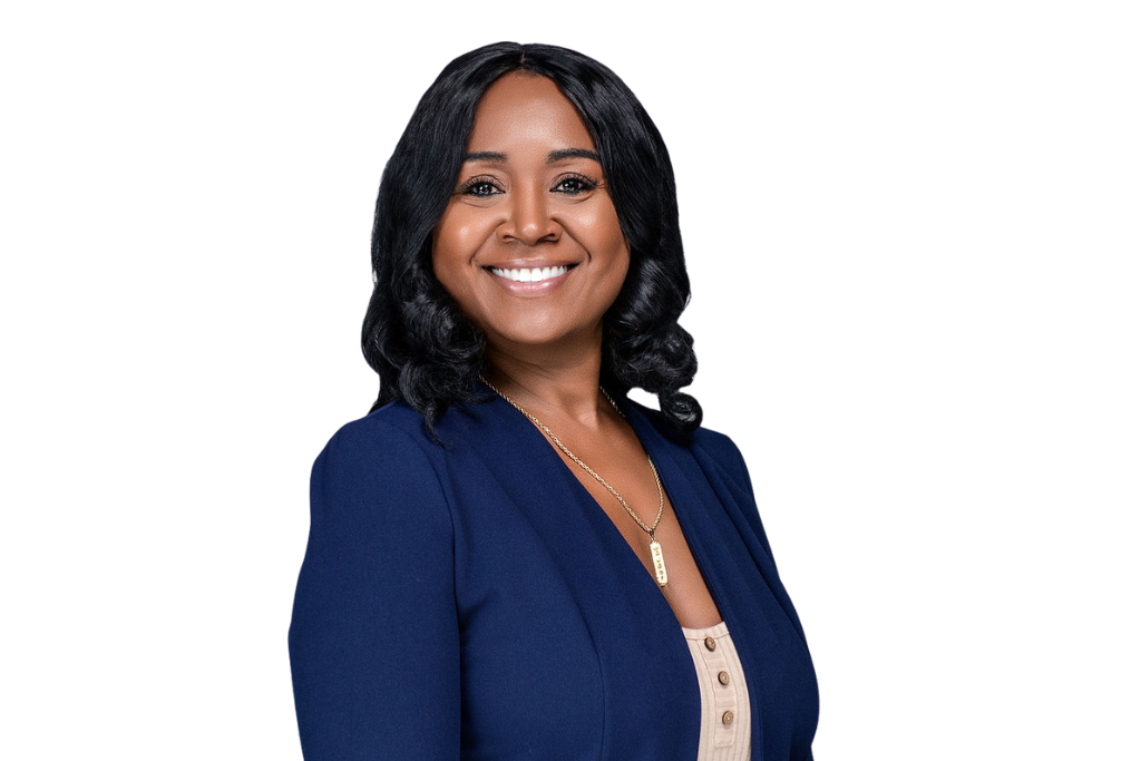 Celina Hargrove in Blue Jacket