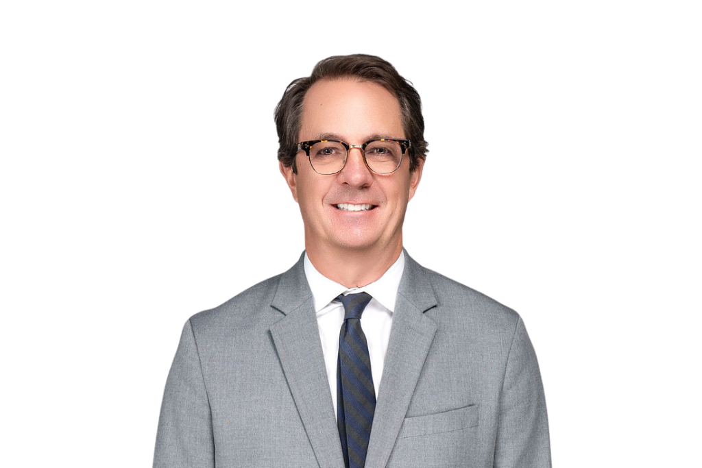 John Faught in gray suit